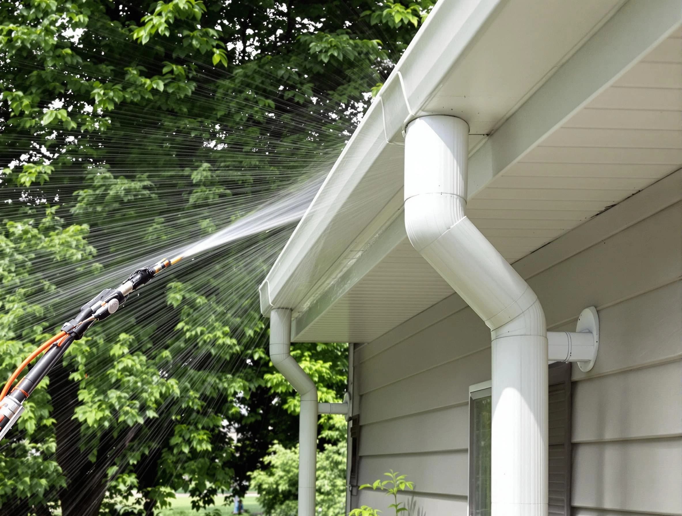 Cleared gutters by New Franklin Roofing Company for a clean drainage system in New Franklin, OH