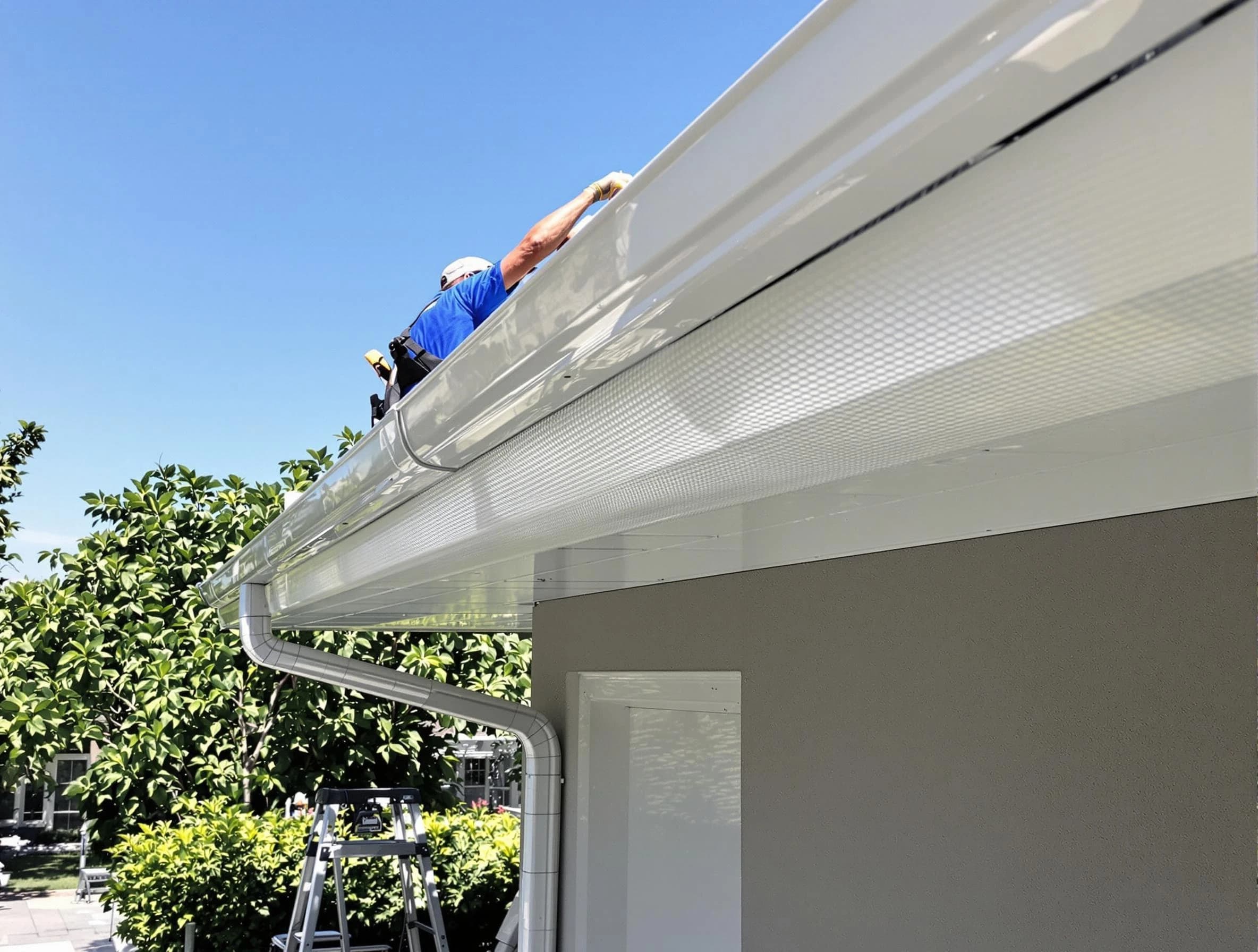 Debris-free gutter guard system by New Franklin Roofing Company in New Franklin, OH