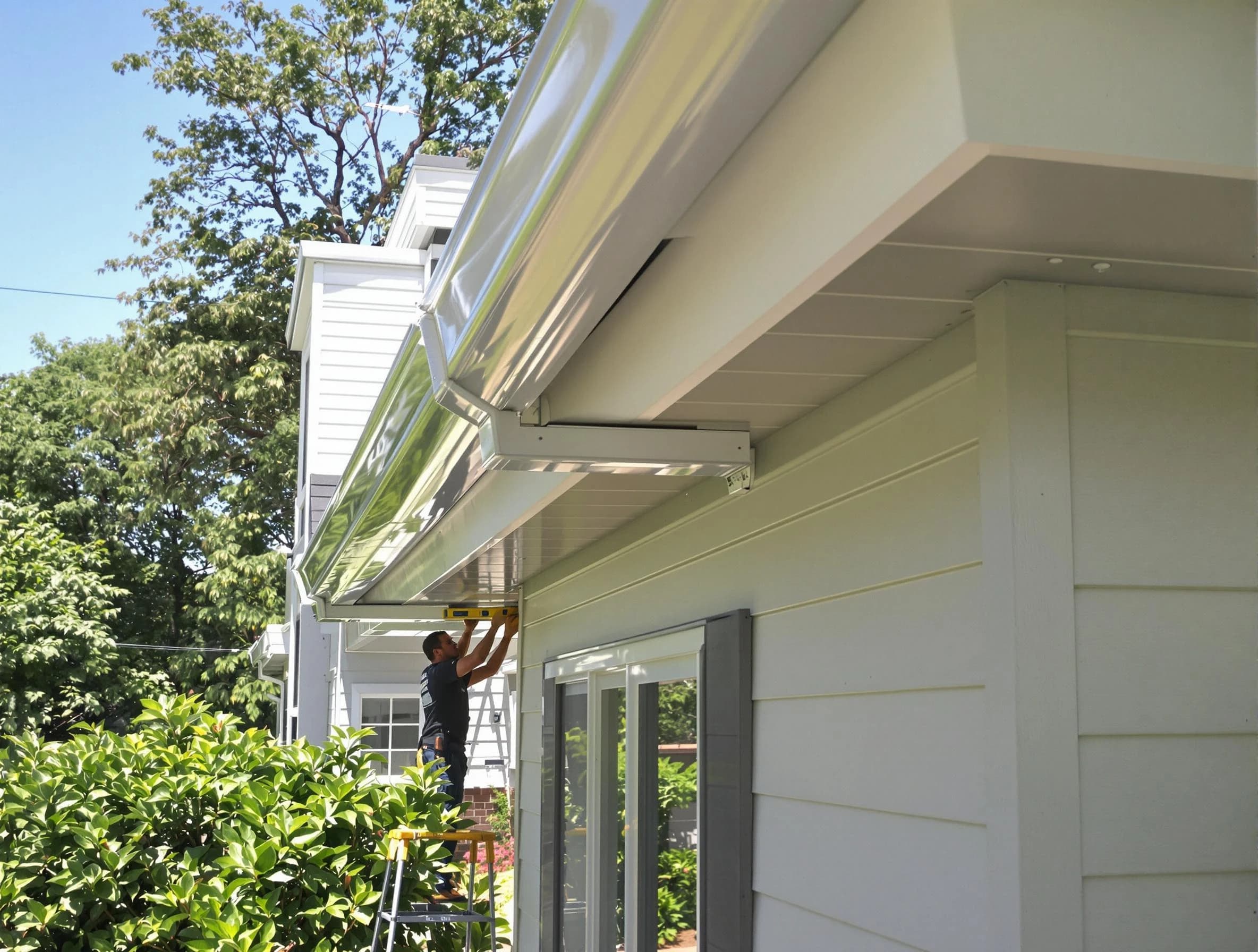 Properly aligned gutter system installed by New Franklin Roofing Company in New Franklin, OH