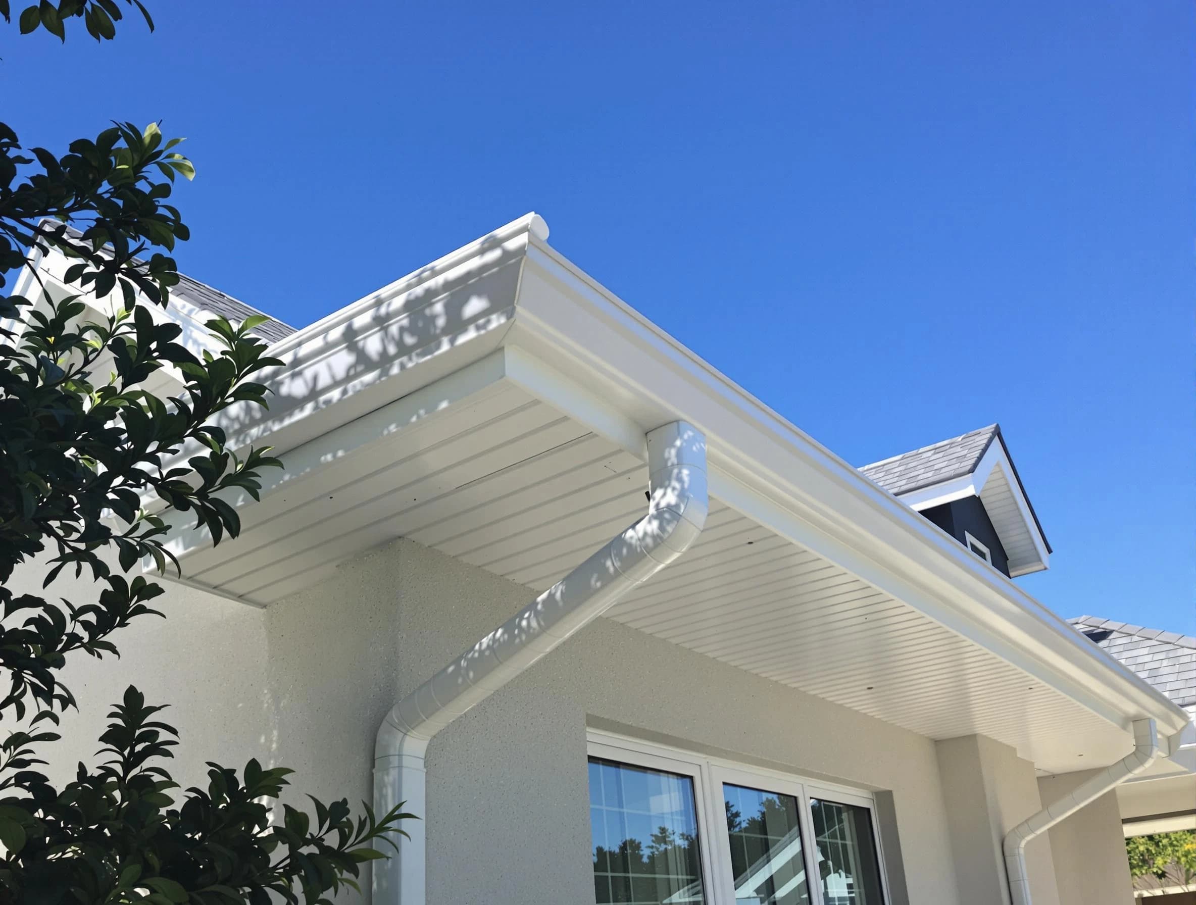 Custom-fit rain gutter system by New Franklin Roofing Company in New Franklin, OH